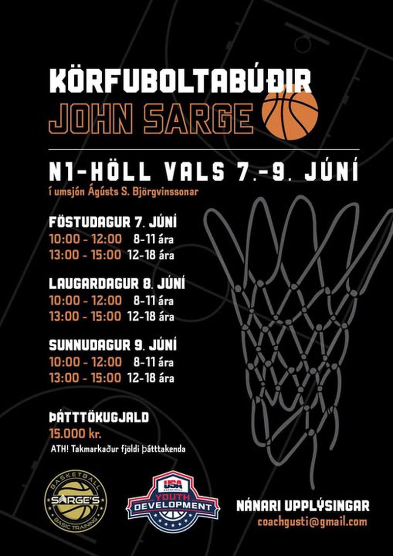 Körfuboltabúðir John Sarge 7.-9. júní preview image