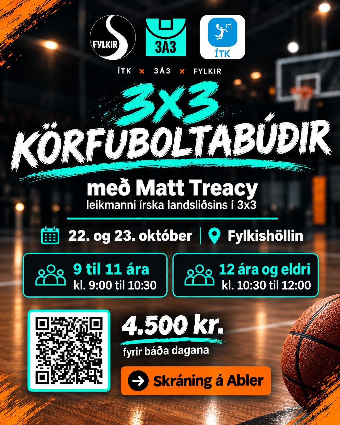 3x3 Körfuboltabúðir Fylkis með Matt Treacy
