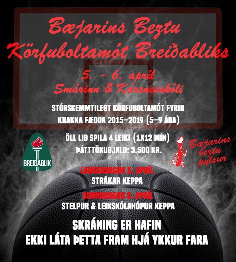 Bæjarins beztu körfuboltamót Breiðabliks 5.–6. apríl preview image